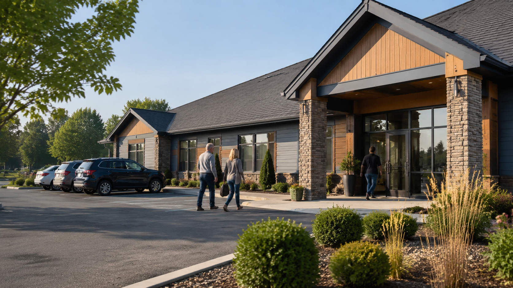 modern chiropractic office reception area with welcoming desk and natural light in Andover Minnesota